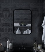 Resim rivomo Siyah Oval Dekorasyon Banyo Dolabı 