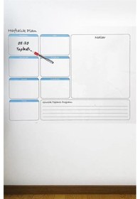 Resim Durukar Haftalık Planlayıcı Manyetik Duvar Stickerı Takvim 56 Cm X 70 Cm 