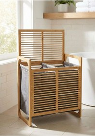 Resim Bambu Çamaşır Sepeti Çift Hazneli 2x35 Litre Bambu 