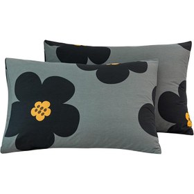 Resim 2 adet Siyah ve Sarı Çiçek Desenli Tek Taraflı Baskılı Yastık Kılıfı Ev Dekoru Masa Yastık Kılıfı Dikdörtgen Polyester Yastık Kılıfı Modern Masa Dekoratif Yastık Kılıfı (Yastık İçeriği Olmadan) 