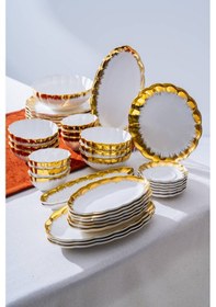 Resim Acar Marlene Gold 6 Kişilik 33 Parça Kahvaltı Takımı Beyaz/gold 
