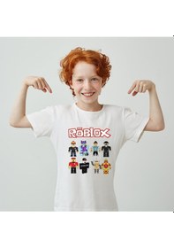 Resim Startmore Roblox Baskılı Unisex Çocuk Tişört H10 Beyaz 