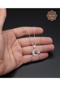 Resim Ay Yıldız Küçük Boy Model 925 Ayar Saf Gümüş Telkari Kadın Kolye 201024655 Gümüş 