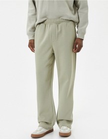 Resim Koton Eşofman Altı Boru Paça Beli Lastikli Cep Detaylı İşlemeli Yeşil 4wam40109mk 4WAM40109MK786 Yeşil 