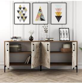 Resim Variant Variant Kiev Konsol - Ceviz / Beyaz Mermer 