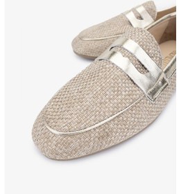 Resim Valmenti Topy Kadın Naturel/gold Deri & Tekstil Loafer Ayakkabı 961 1979-1 Bn Ayk Y24 Bej 