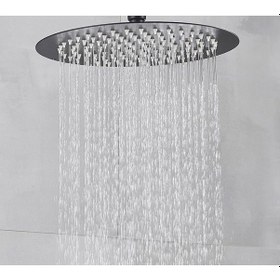 Resim Fause Tepe Duş Başlığı Oval Slim 304 Metal 25 Cm Siyah Ktd106-B Siyah 