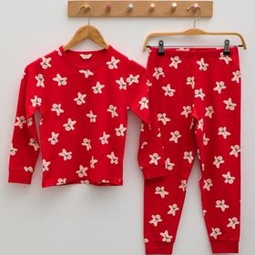 Resim Katia & Bony Çocuk Pijama Takımı New Year Desenli Kırmızı - 2-3 Yaş 