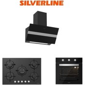 Resim Silverline Siyah Cam Ankastre Set (3472 Bold 60+cs5365b01+bo6503b01) 
