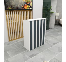 Resim Morepp Erva Karşılama Bankosu ,110 cm ,ofis,kasa,resepsiyon Masası| Beyaz-Antrasit 