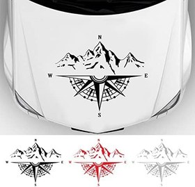 Resim burko Dağ Pusula Çıkartmaları, Araba Kaput için Çıkartma Oto Gövde Yan Kapı Pusula Su Geçirmez Çıkartmalar, Kamyon S Arazi Araçları için Vinil Şerit Çıkartma Çıkartması 