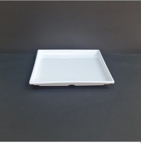 Resim 12 Adet Standart Kare Melamin Tatlı & Yemek Servis Tabağı 20 Cm - Beyaz Beyaz 