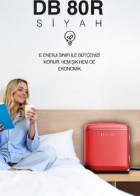 Resim Dijitsu DB80RRE Retro 47 L Tek Kapılı Kırmızı Mini Buzdolabı 