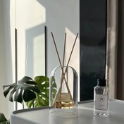 Resim 1 adet Zarif Cam Difüzör Şişesi - Geometrik Tasarım, Şeffaf, Alev Gerektirmez, Evde Taze ve Uzun Ömürlü İçin İdeal, Rattan Reed Difüzör (Çubuk Dahil Değildir), Ev için Difüzör 