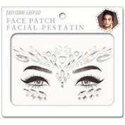 Resim Günlük parti ve maskeli balo için müzik festivali için 1 adet reçine malzemeden yapılmış yüz parıltılı glitter dekorasyonlu şeffaf yapışkan matkap 