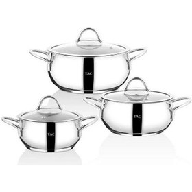 Resim Taç Vitali Indüksiyon Tabanlı 3'lü 6 Parça Çelik Güveç Seti Tac-3459 - Gri 