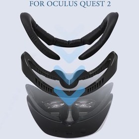 Resim AMACOAM Oculus / Meta Quest için yüz arayüzü, 2 aksesuar 5'i 1 arada set VR Face Cover Oculus Quest 2-2 Face Cover yedek dolgu, ışık önleyici burun dolgusu, lens koruması, gözlük mesafe tutucu 