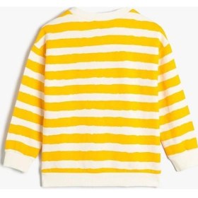 Resim Koton Erkek Bebek Çizgili Sweatshirt Aslan Grafik Baskılı Uzun Kollu Bisiklet Yaka 001 