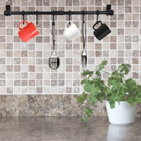 Resim Hayalimkapimda Buffer duvara Monte Edilen 6 Kancalı Dekor Kaşıklık ve Kupa Askısı 