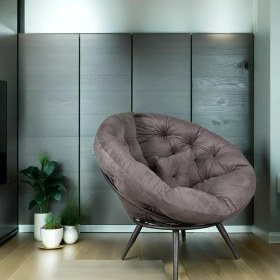 Resim Hmplast Ergonomik Geniş Oturma Alanlı Modern Berjer Tekli Koltuk | Dinlenme & Kitap Okuma Koltuğu | Leke Tutmaz - Füme 