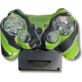Resim YUES PS3 Joystick Silikon Kılıf (Yeşil-Siyah) – DualShock 3/Sixaxis Koruyucu Kapak, Kaymaz Kavrama, Tam Kesim 