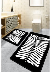 Resim Mais Dolce Siyah 3'lü Set Banyo Paspası Djtbanyo Renkli 