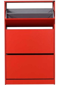 Resim Flat Duo 3 Katlı Geniş Ayakkabılık-Kırmızı 73x119x26 cm (GxYxD) Kırmızı 
