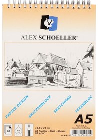 Resim Alex Schoeller Spralli Eskiz Çizim Blok 90 G A5 60 Sayfa 