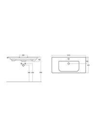 Resim Sanovit Soft 100 CM Konsollu Oval Köşeli Lavabo Beyaz 