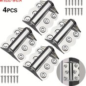 Resim 4 Parça Set, Otomatik Yaylı Kelebek Metal Menteşeler, Pencere Menteşeleri, Ev Aksesuarları Kendiliğinden Kapanan Kapı Cihazları 