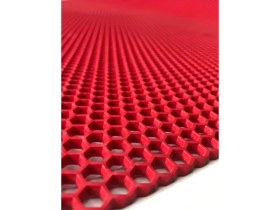 Resim Kırmızı Petek Mat Pvc Kaydırmaz Petek Paspas, 0,9x6 Metre 