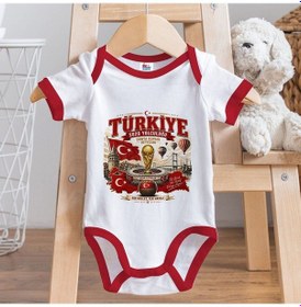 Resim Bk Gift Türkiye Taraftar Temalı 2026 Dünya Kupası Tasarımlı Kırmızı Bebek Body Zıbın-1 Tek Yürek Milli Takım Ruhu 
