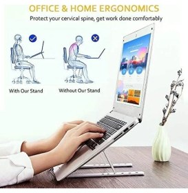 Resim Mabeyn Gn-17 Alüminyum Kasa Dizüstü Bilgisayar Standı Katlanır Çantalı Tablet ve Telefonla Uyumlu 