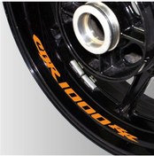 Resim ELİTE TRADESMAN Honda CBR 1000RR Yazılı Turuncu Jant İçi Yazılı Sticker Etiket Modeli 