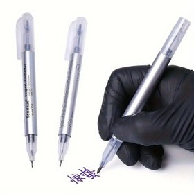 Resim Çift Uçlu Dövme Kalemi, Toksik Olmayan Mor Mürekkep, Nakış & Çizim için Su Geçirmez - Kağıt & Metal Yüzeyler için İdeal, El Boyaması, Konumlandırma Kalemi, 1/2/4/8 adet 