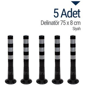 Resim İleri Trafik Delinatör 75 x 8 CM Siyah 5 Adet Esnek Duba 