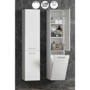 Resim Özceden Boy Dolabı Sepetli Beyaz Mdf 