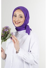Resim Latte Brisa Vual Eşarp /1196 - Mor 