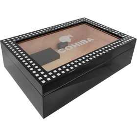 Resim Piyano Black Siyah Camlı Humidor Puro Kutusu RC39 