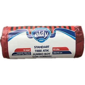 Resim ELDY Tıbbi Atık Poşeti 80x110 Jumbo Boy 100 Mikron TSE 13819 Belgeli 90Lt. 
