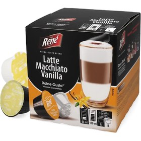 Resim Vanilyalı Latte Macchiato - Café René Dolce Gusto için 16 kapsül. 