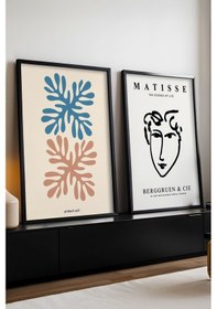 Resim Huhuli Ahşap Siyah Çerçeveli Sanatsal 2'li Set Tablo Huhu173 