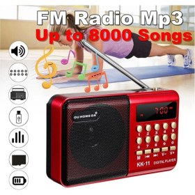 Resim Hainan Shenda Şarj Edilebilir Mini Taşınabilir Radyo El Tipi - Kırmızı (Yurt Dışından) 