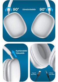 Resim Piranha 2210 Kablosuz Bluetooth Kulak Üstü Kulaklık / Ayarlanabilir Kafa Bandı / Mikrofon / Aux 