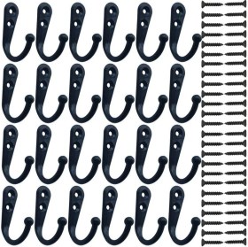 Resim Xhang 24 Parça Ceket Kanca Duvara Monte Robe Kanca Tek Ceket Askısı Yok Çizim ve 50 Parça Vidalar Siyah | Robe Hooks 