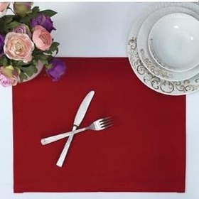 Resim Tropik Home Amerikan Servis Pamuklu Kırmızı Renkli Masa Ve Salon Sunum Supla 35x45 