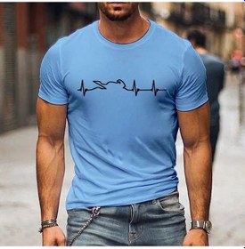 Resim Snapbuy Erkekler İçin Dağ Motosiklet Kalp Atışı Tshirt - Komik Açık Macera T-shirt Kısa Kollu Gömlekgri Gri 