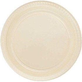 Resim Rainbow Plastık Krem Renklı Partı Tabak 25 Lı Yuvarlak 22 Cm 