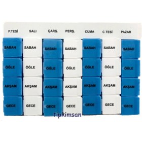 Resim Haftalık Ilaç Saklama Kutusu 28 Gözlü 