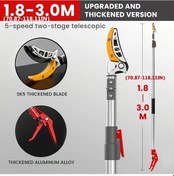 Resim Besthome1 Aıraj Teleskopik Bahçe Budama Makası 1.3-2.2m Ayarlanabilir Uzunluk Alüminyum Sap Döner Bıçak 